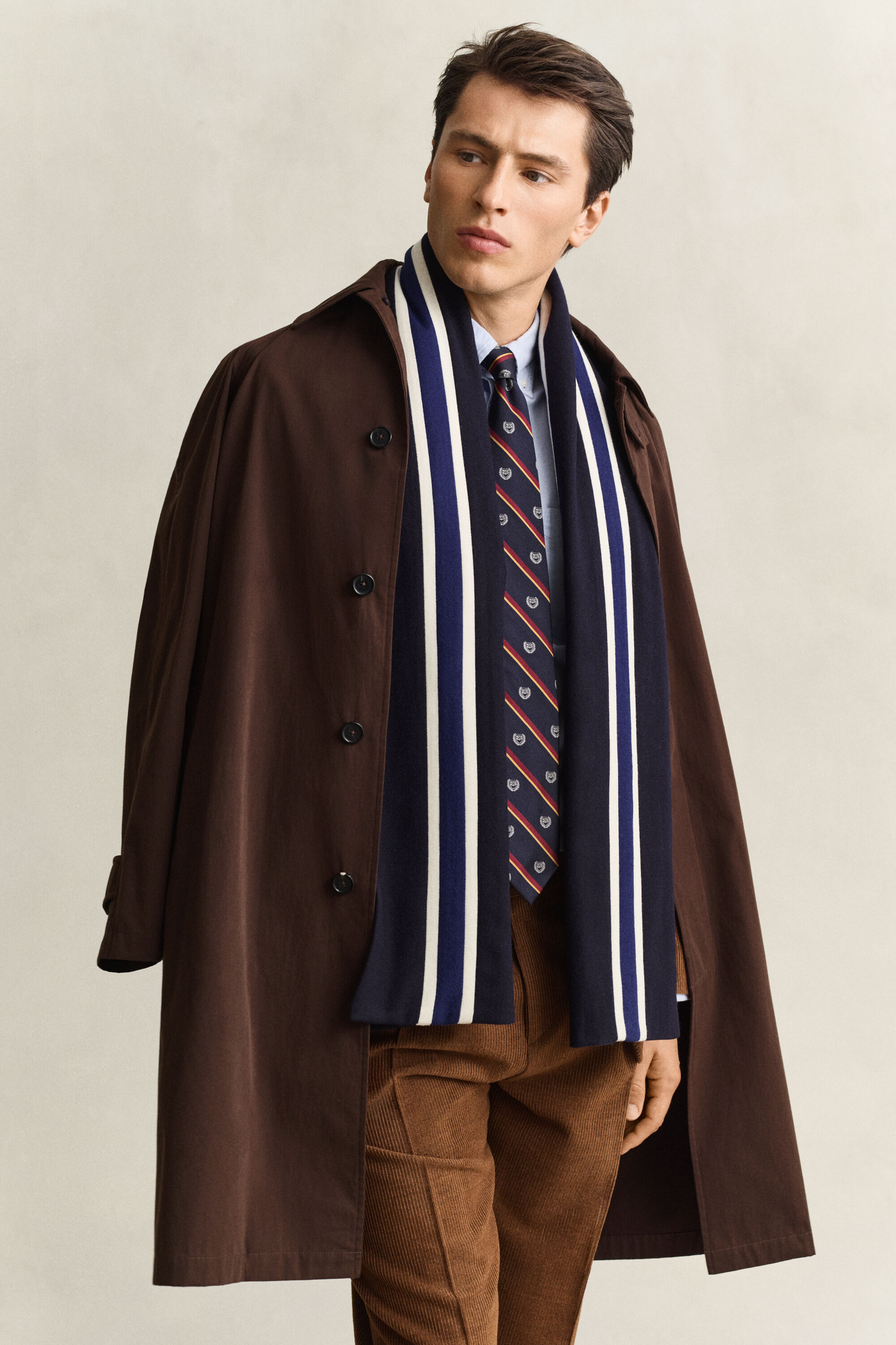 Gant x Yale randig vävd yllehalsduk