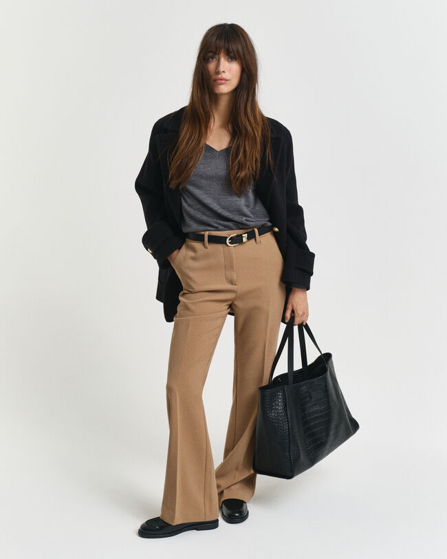 V-ringad tröja i extra fin merinoull