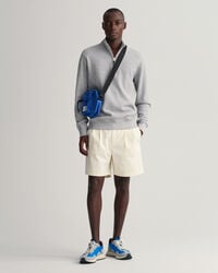 Waffle Texture half-zip sweatshirt