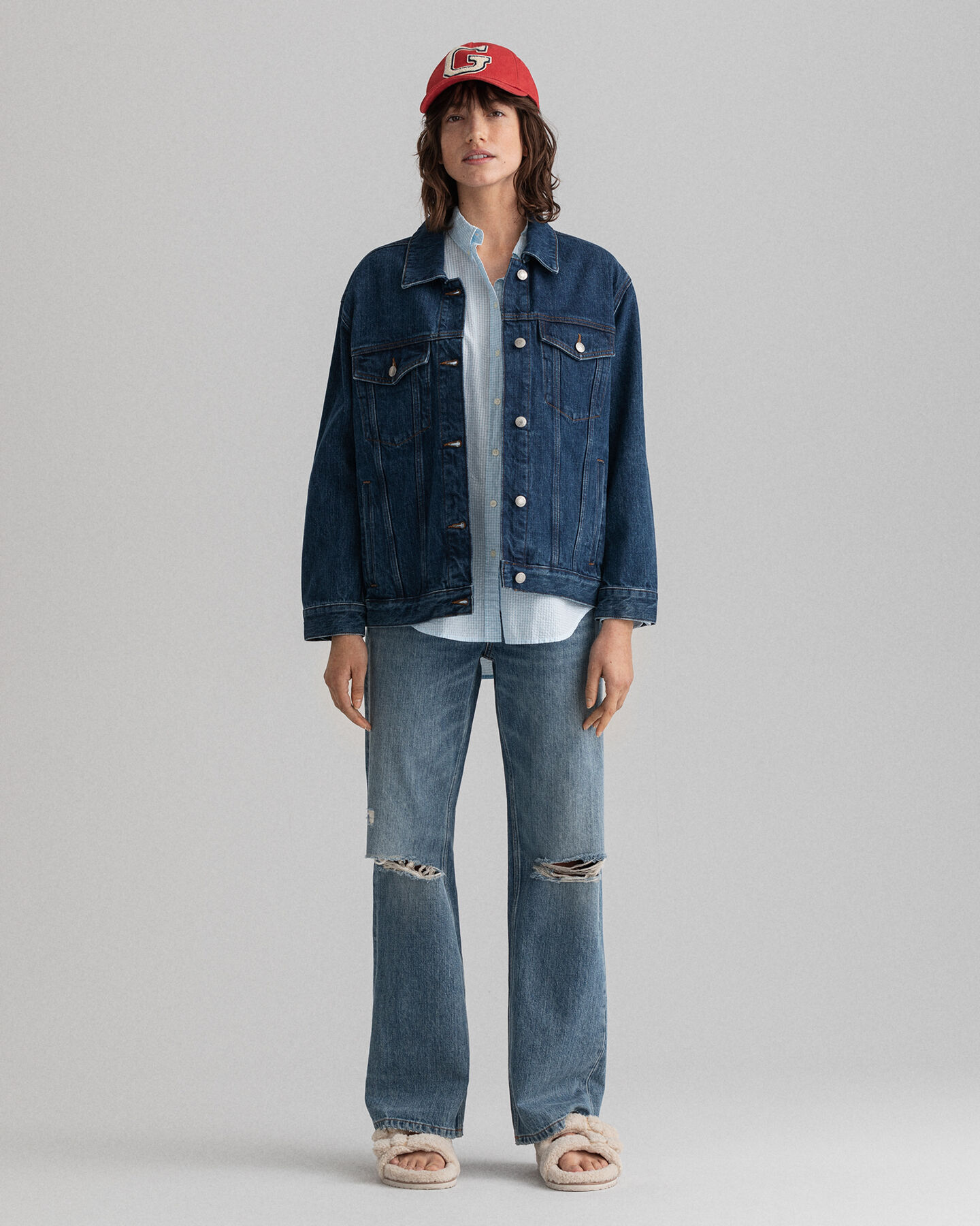 Relaxed fit ginghamvävd skjorta