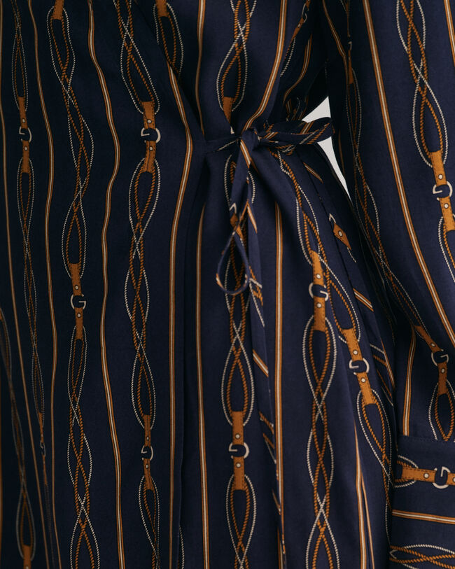 Regular fit randig omlottklänning