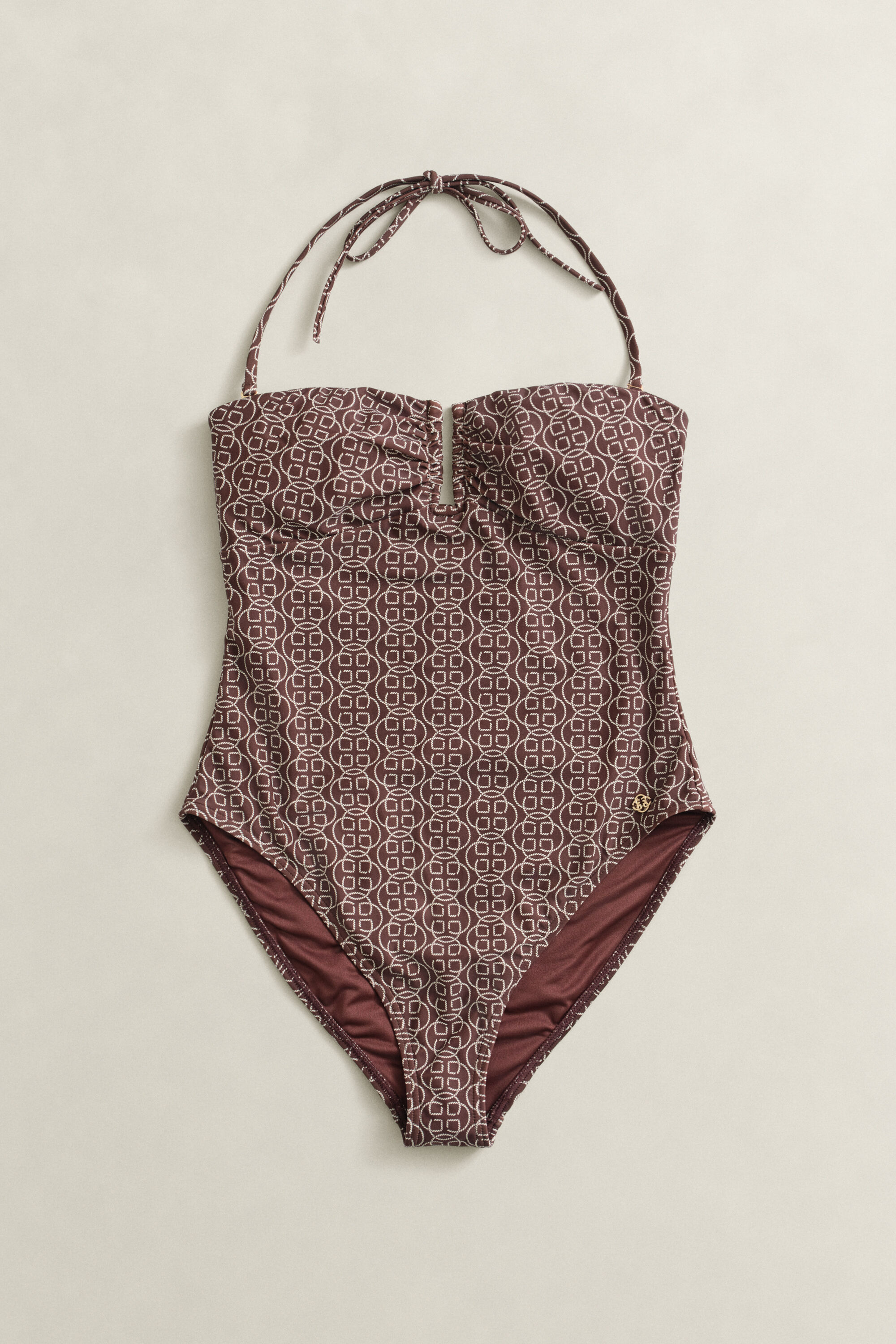 Mönstrad vadderad baddräkt