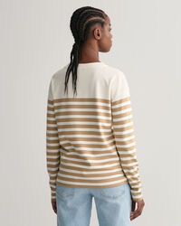 Randig l&aring;ng&auml;rmad T-shirt