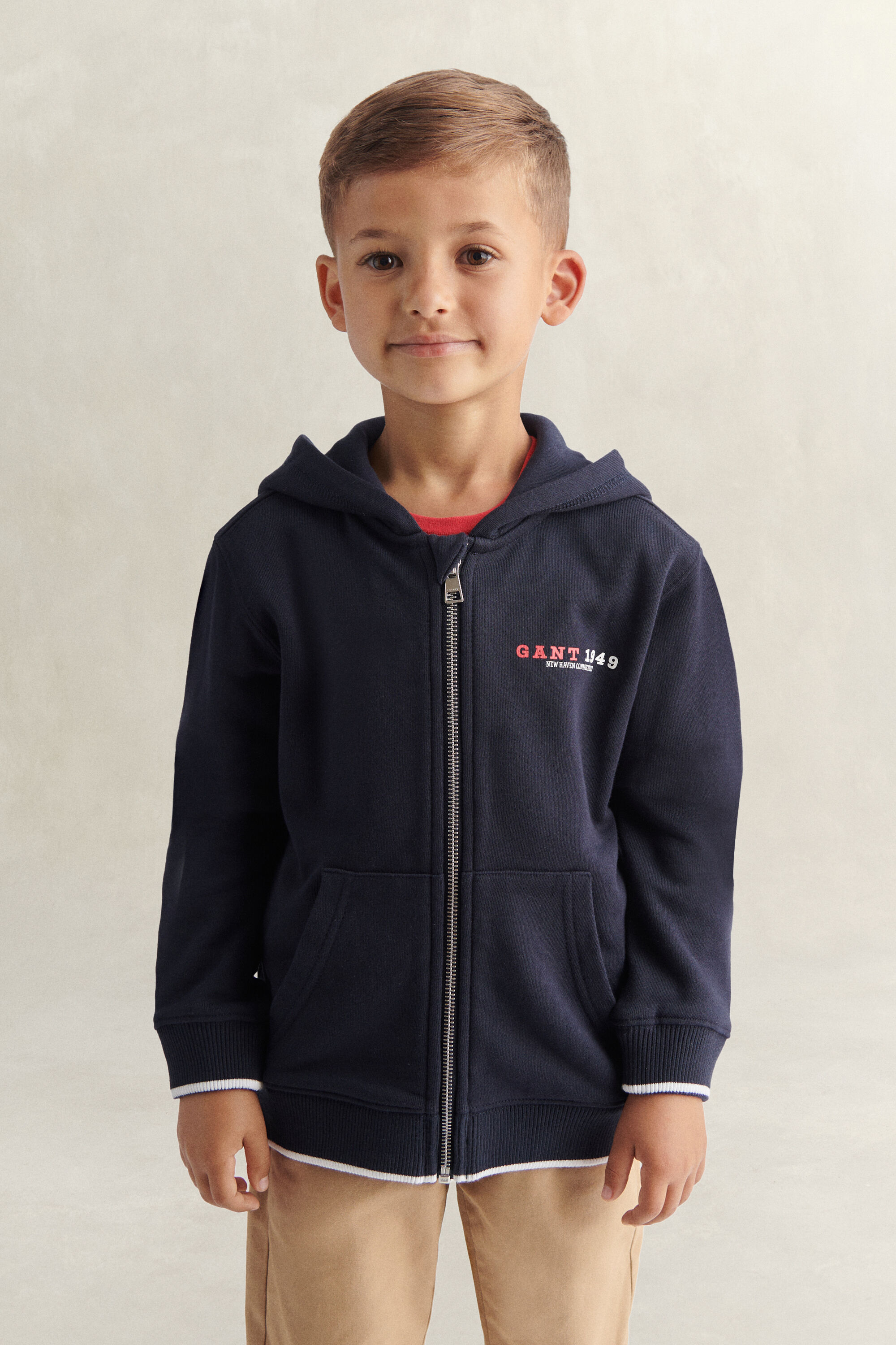 Boys Collegiate Graphic hoodie med dragkedja