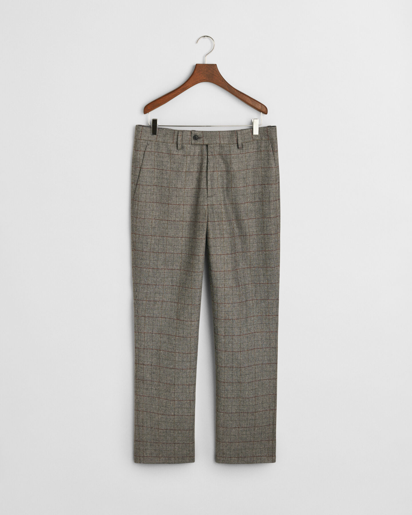 Slim fit rutmönstrade kostymbyxor