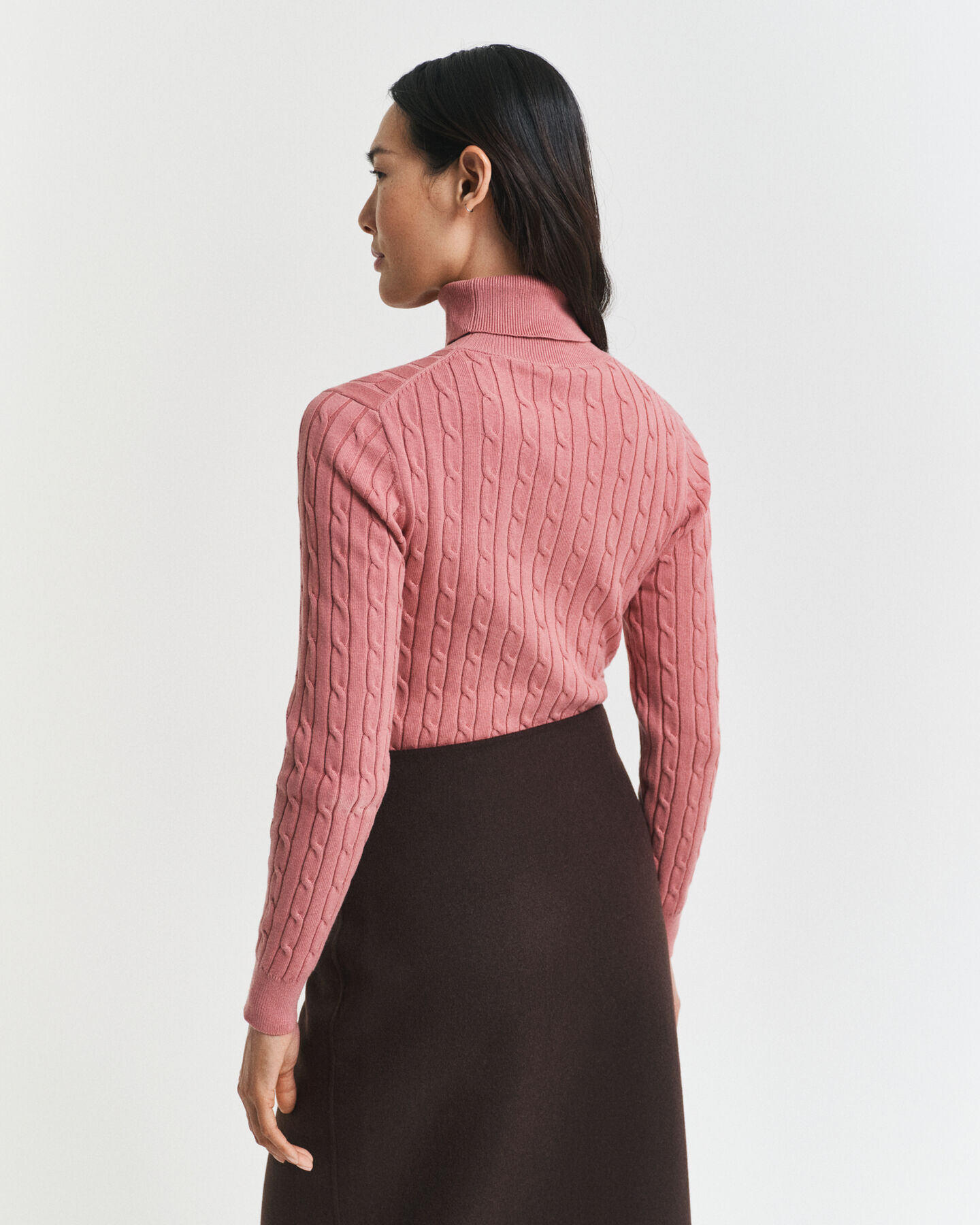 Kabelstickad polotröja i bomullsstretch