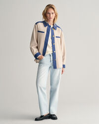 Finstickad tröja med rund hals