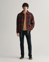 Kabelstickad crew neck tröja i lammull