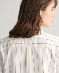 Relaxed fit Luxury kort&auml;rmad randig oxfordskjorta