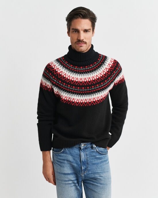 Polotröja med Fair Isle-mönster
