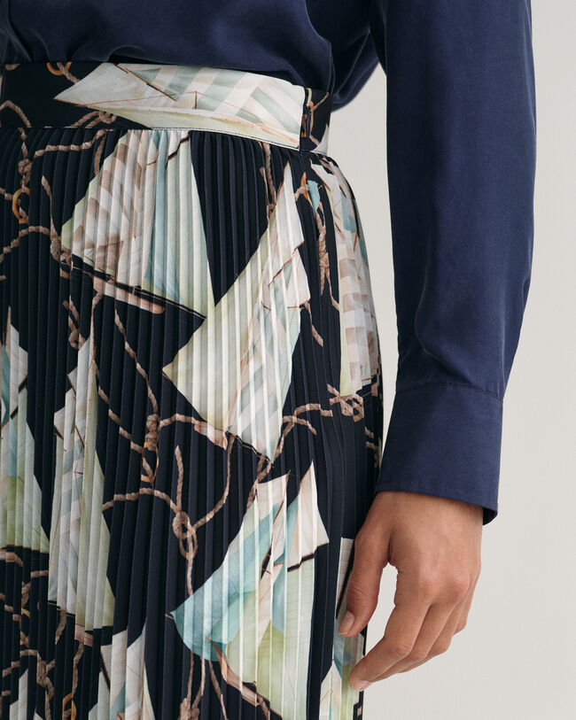 Sailing mönstrad plisserad kjol