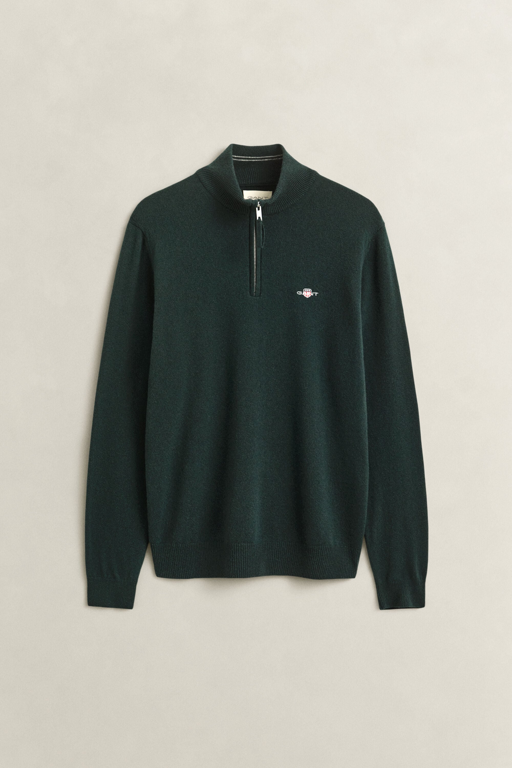 Tröja i lammull med half-zip