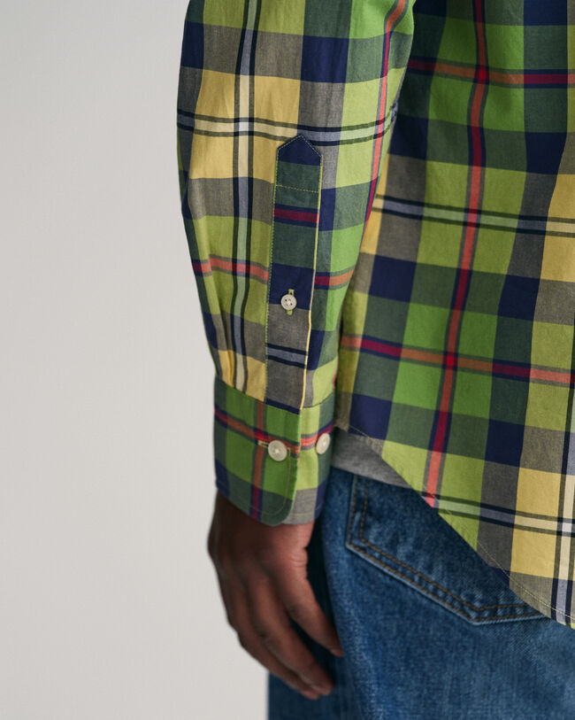 Regular fit storrutig poplinskjorta