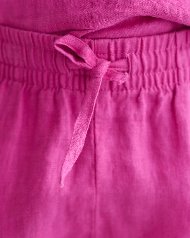 Girls linneshorts med volang