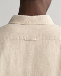 Slim fit hundtandsm&ouml;nstrad linneskjorta