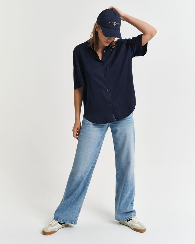 Relaxed fit kortärmad skjorta