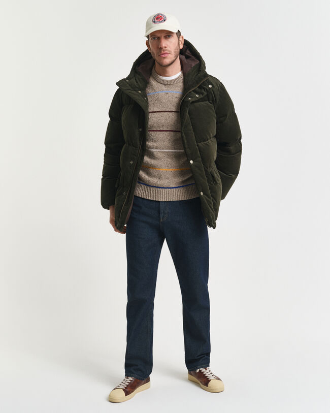 Rundhalsad tröja i ullblandning med neps