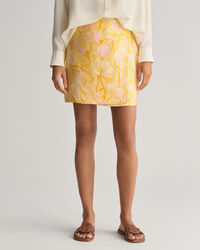 Magnoliamönstrad omlottkjol i minilängd