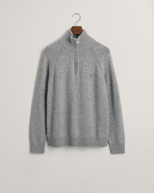Tv&aring;f&auml;rgad tr&ouml;ja med half-zip