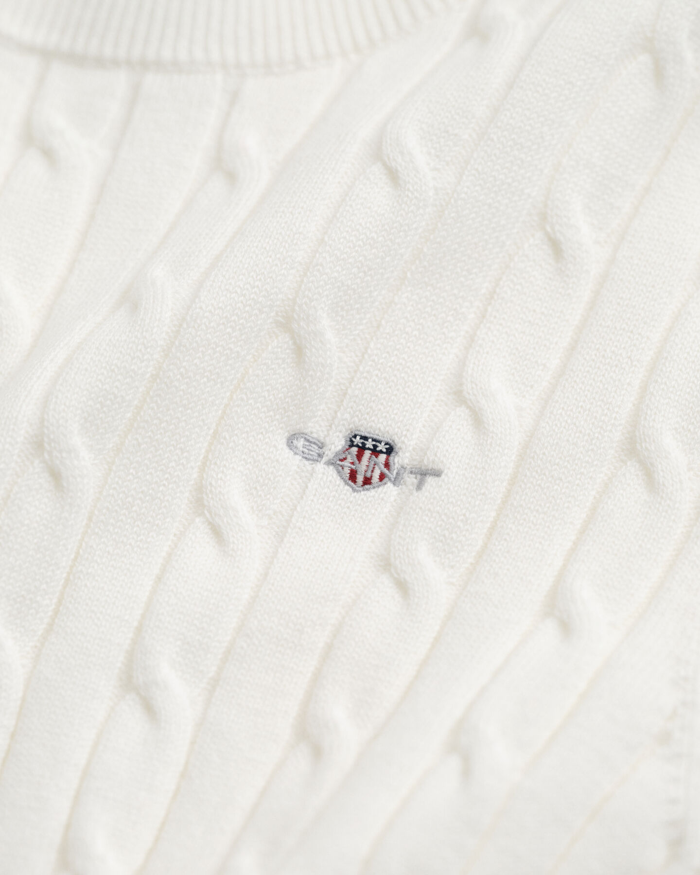 Kabelstickad tröja i bomullsstretch