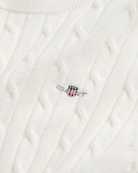 Kabelstickad tröja i bomullsstretch