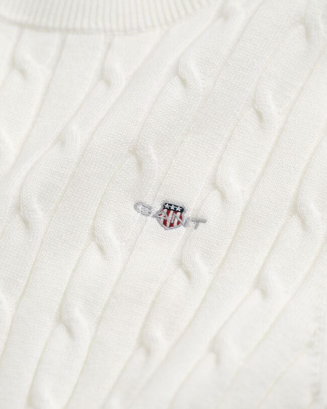 Kabelstickad tröja i bomullsstretch