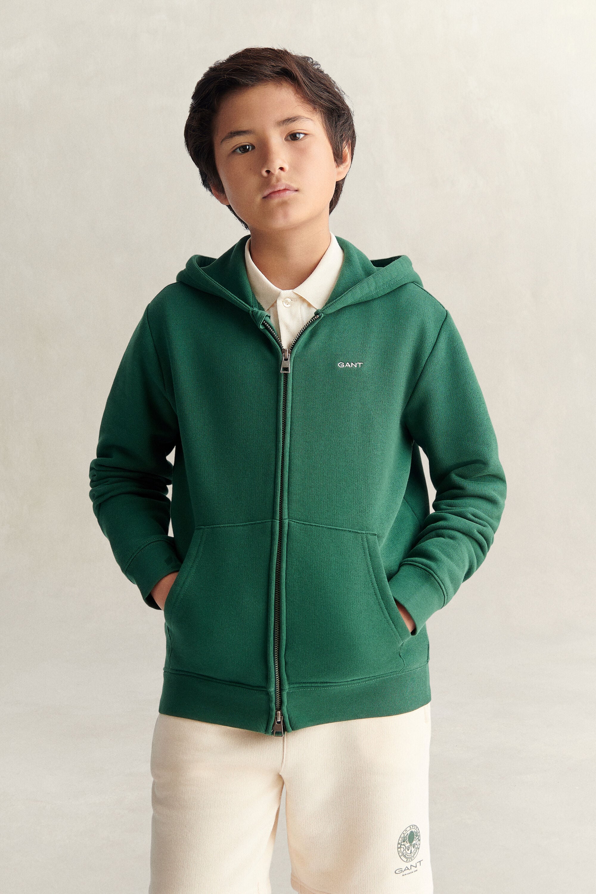 Båstad Tennis Teens hoodie med dragkedja