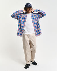 Relaxed fit rutig flanellskjorta