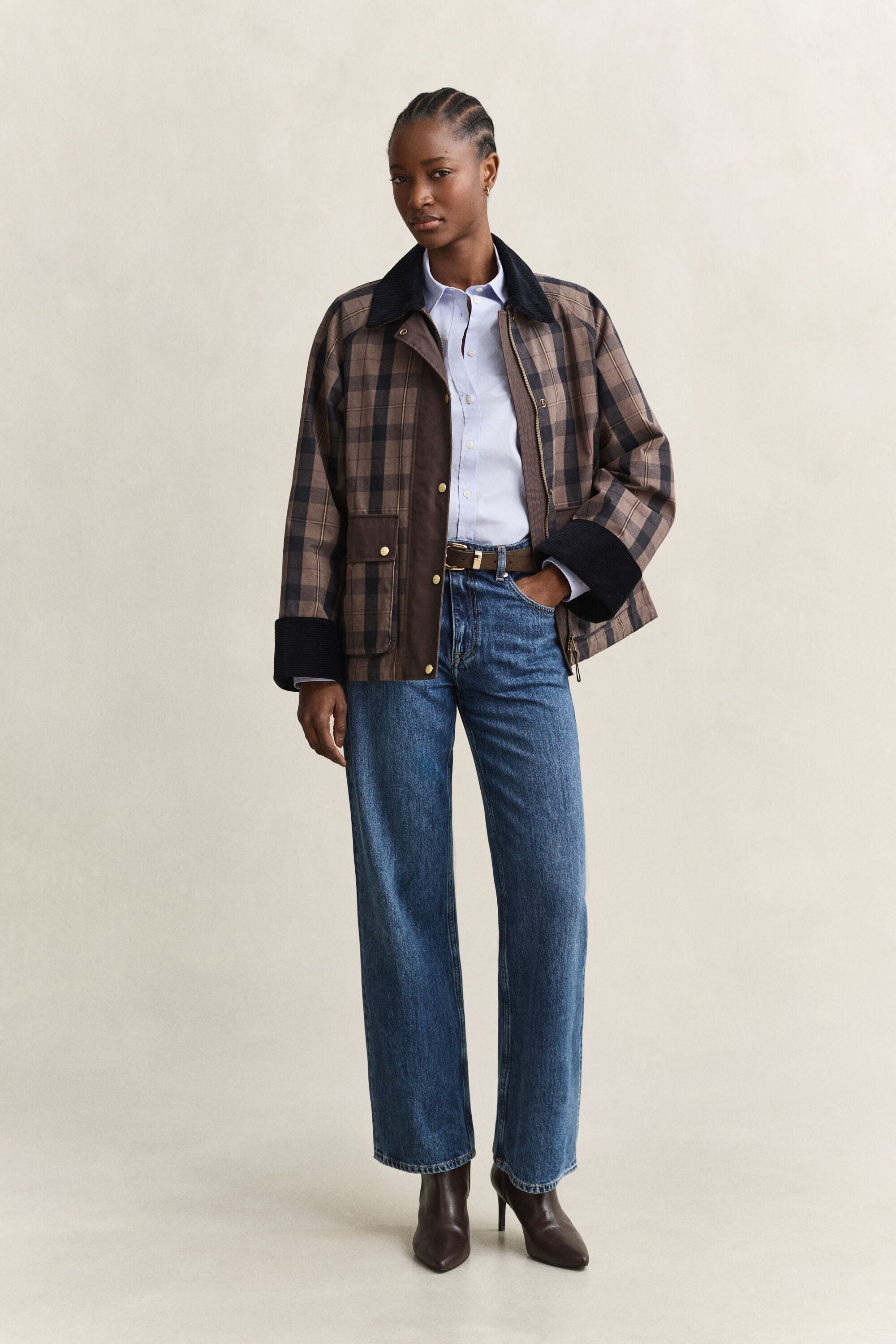 Slim fit poplinskjorta