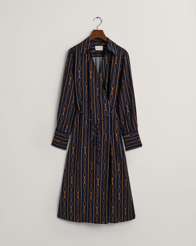 Regular fit randig omlottklänning