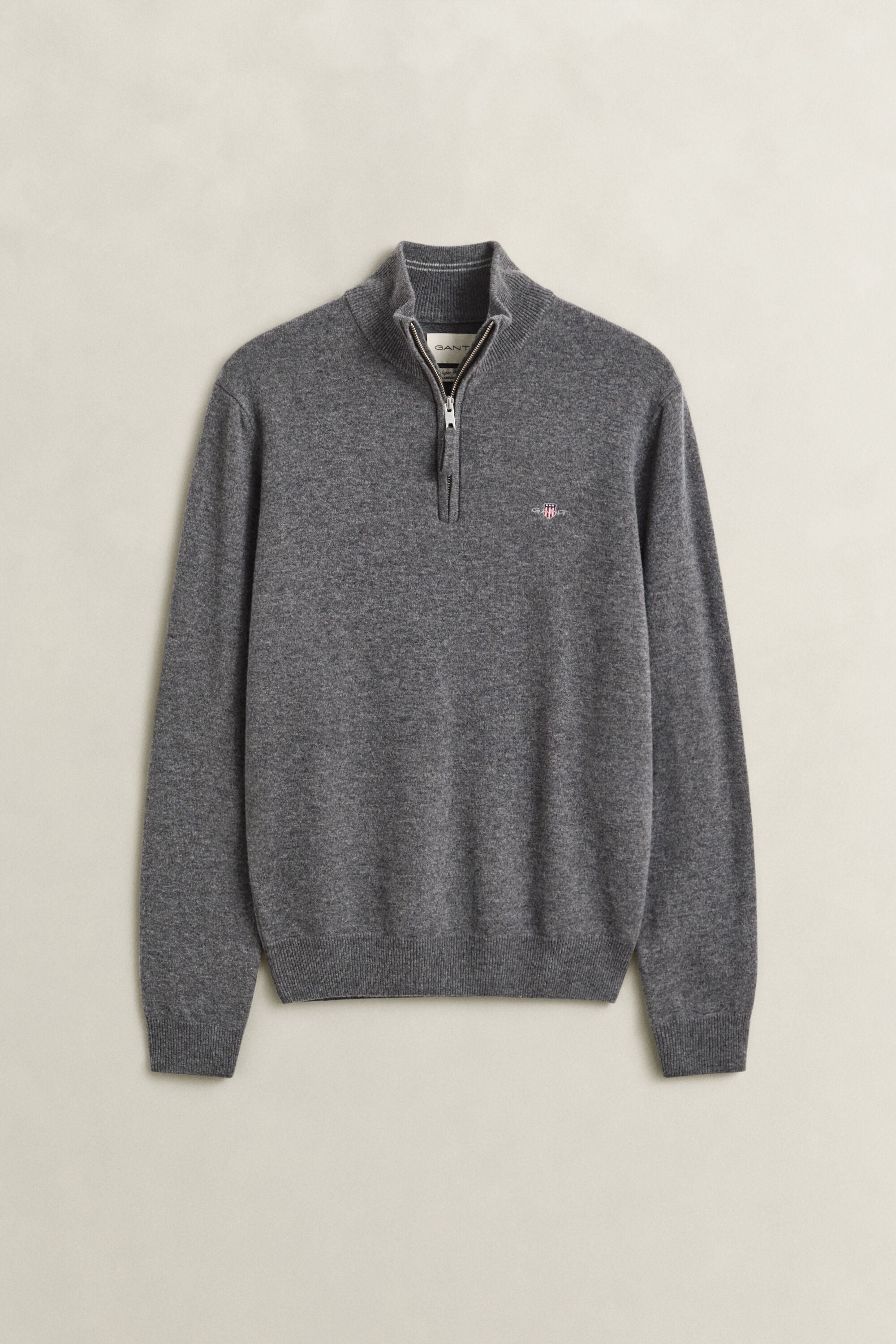 Tröja i lammull med half-zip