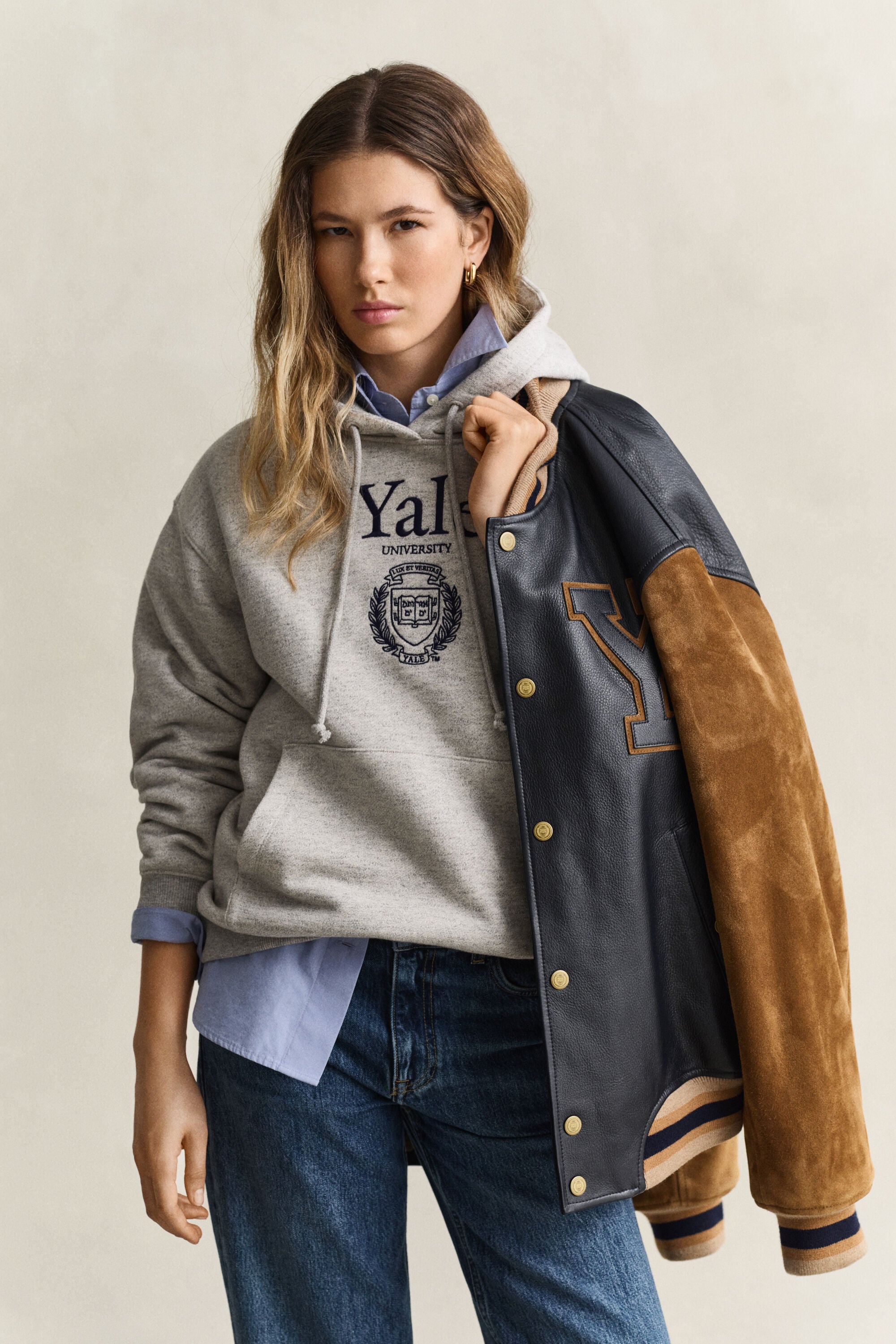 Gant x Yale hoodie med tryck