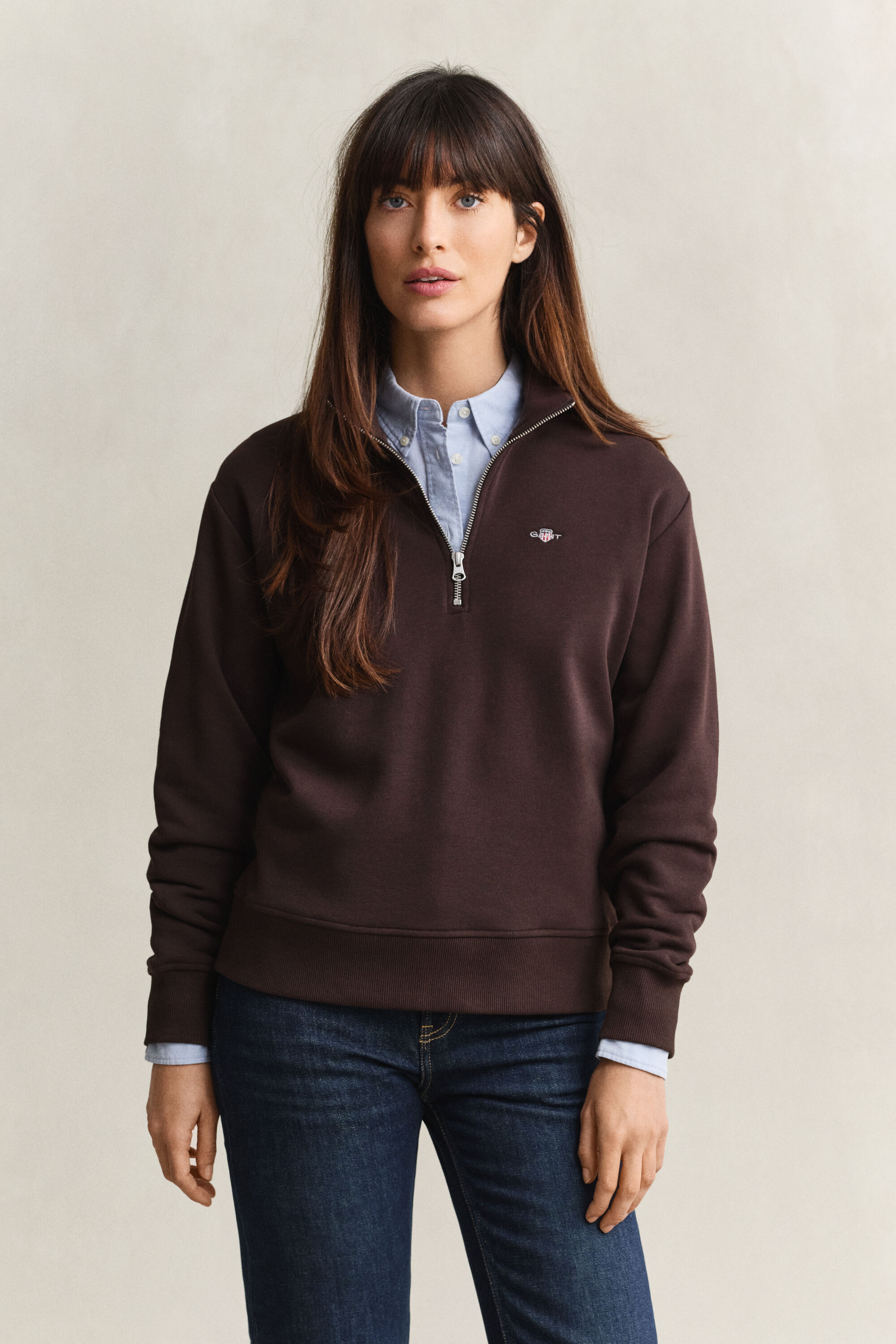 Shield sweatshirt med dragkedja vid halsöppningen