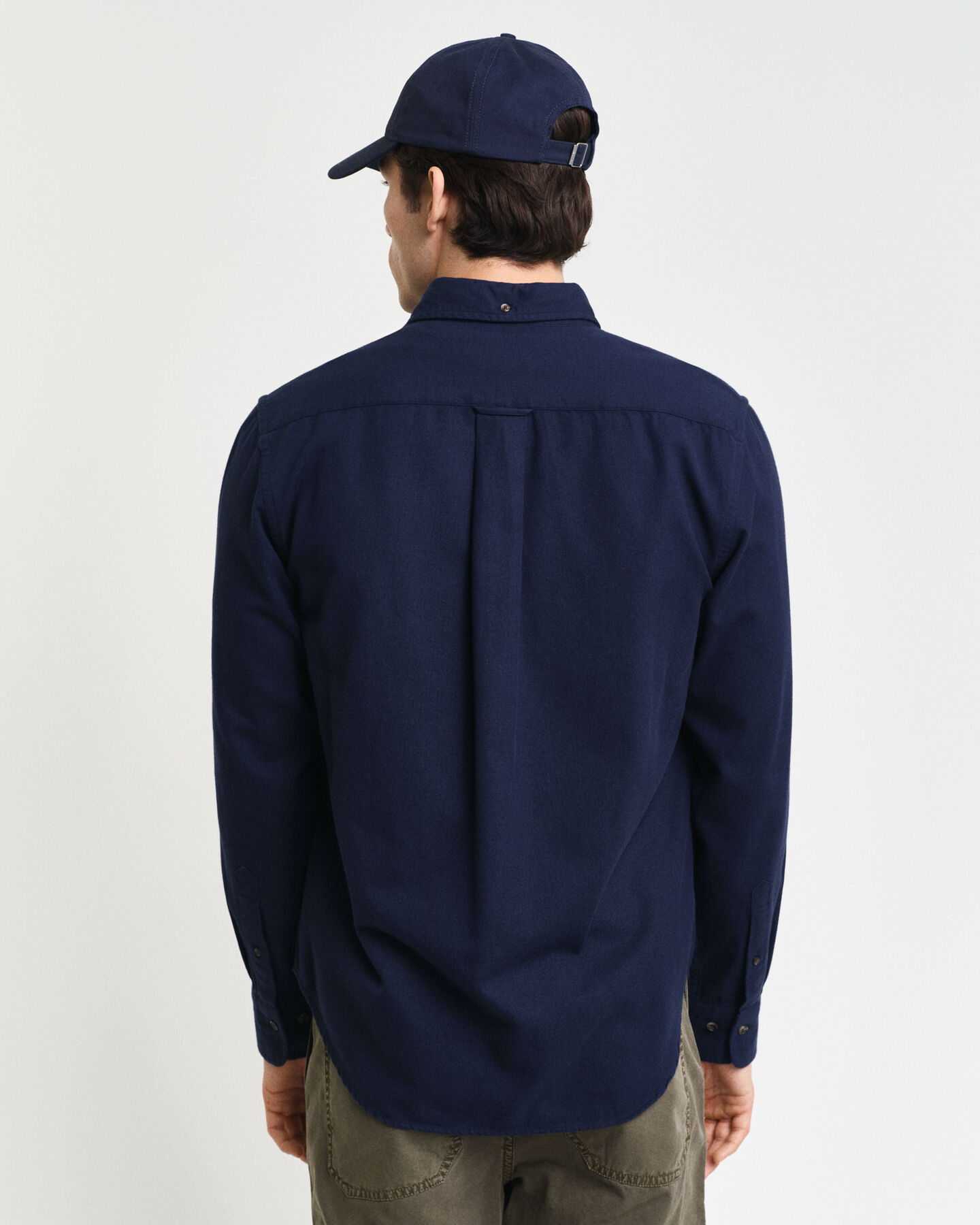 Regular fit fiskbensm&ouml;nstrad flanellskjorta