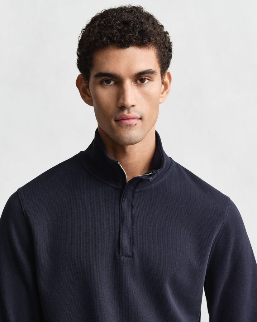 Sacker Rib sweatshirt med half-zip