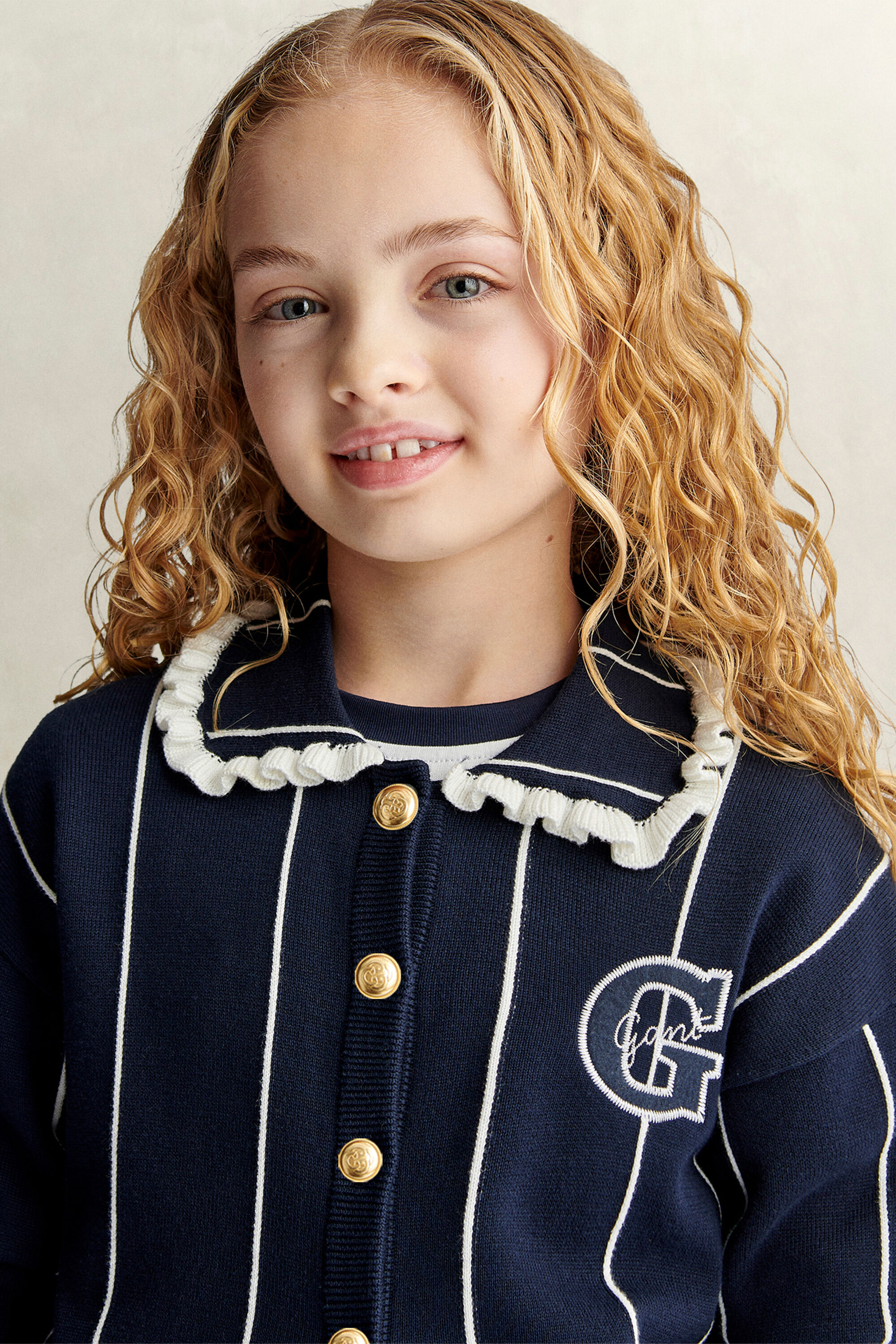 Teen Girls randig kofta