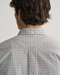 Regular Fit Micro Checked Poplin Short Sleeve Shirt