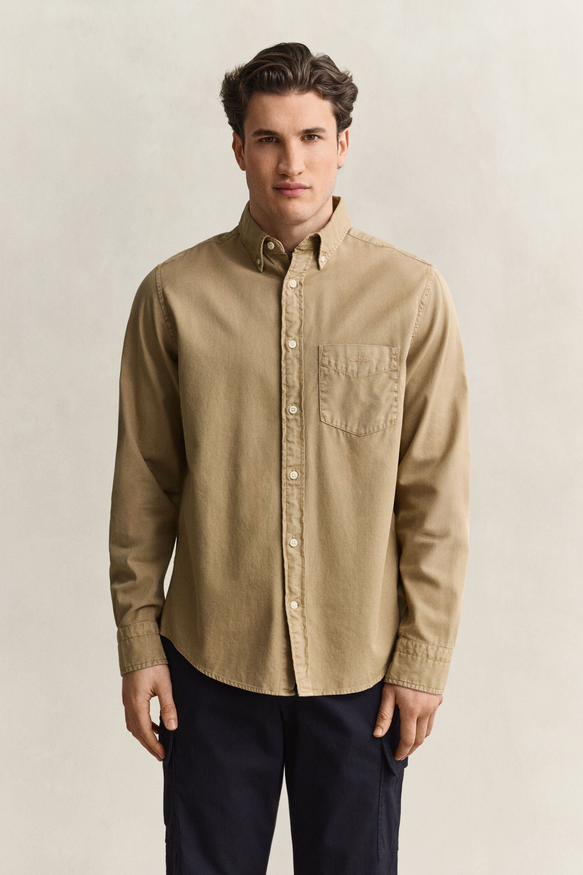 Regular fit twillskjorta
