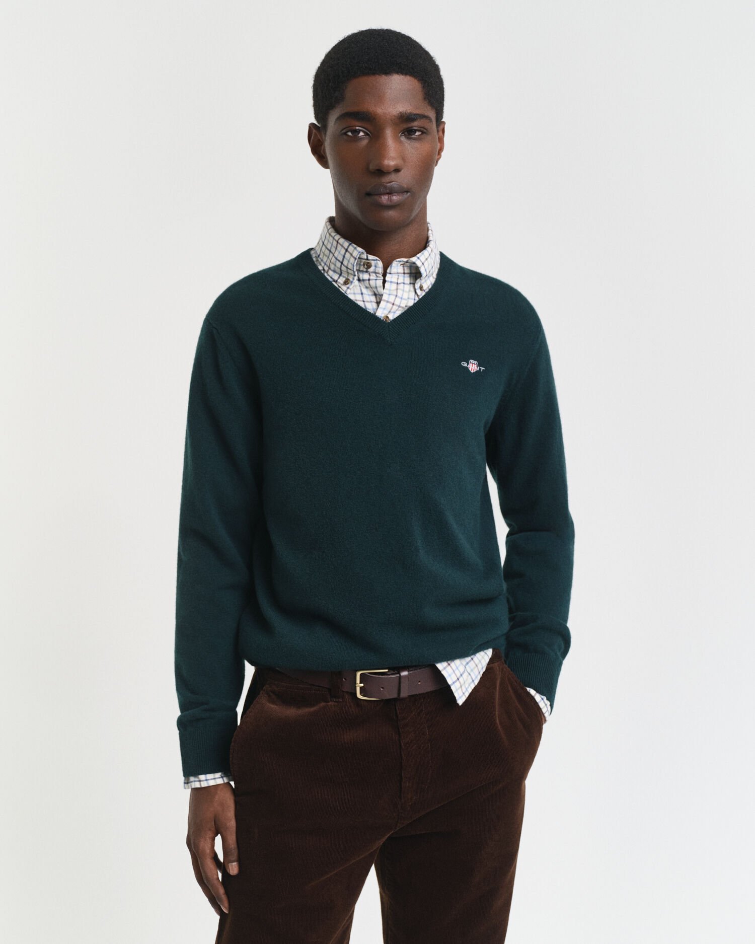 V-ringad tröja i superfin lammull