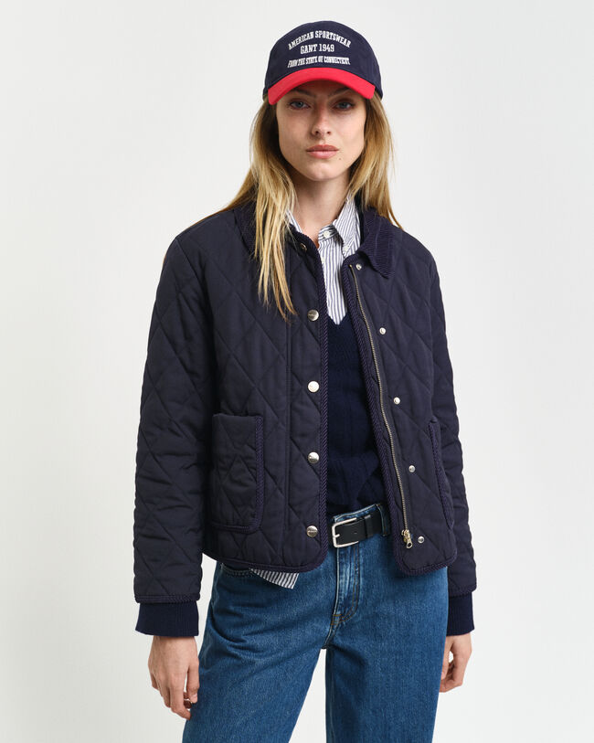 Quiltad jacka med manchesterdetaljer