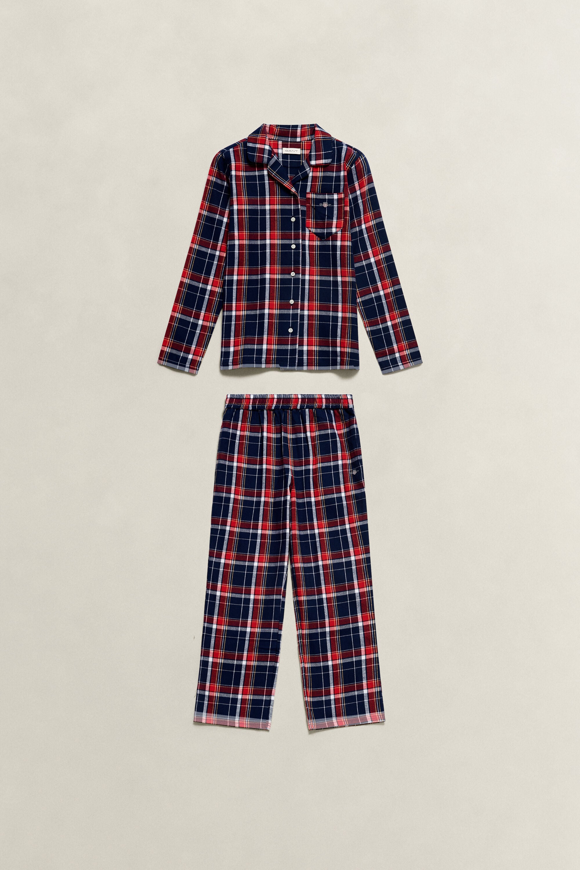 Teens skotskrutigt pyjamasset i flanell