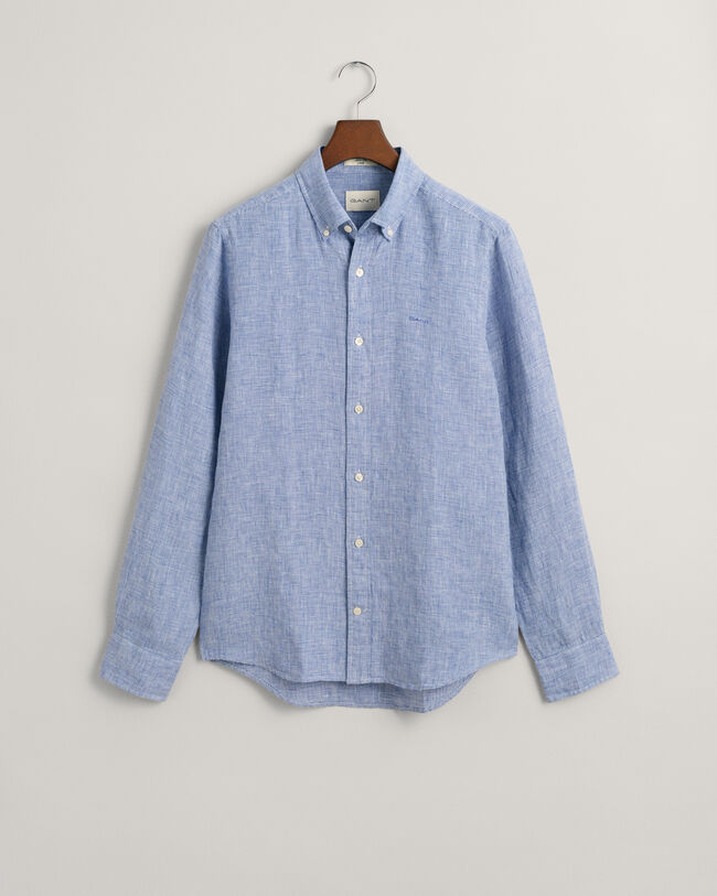 Slim fit hundtandsm&ouml;nstrad linneskjorta