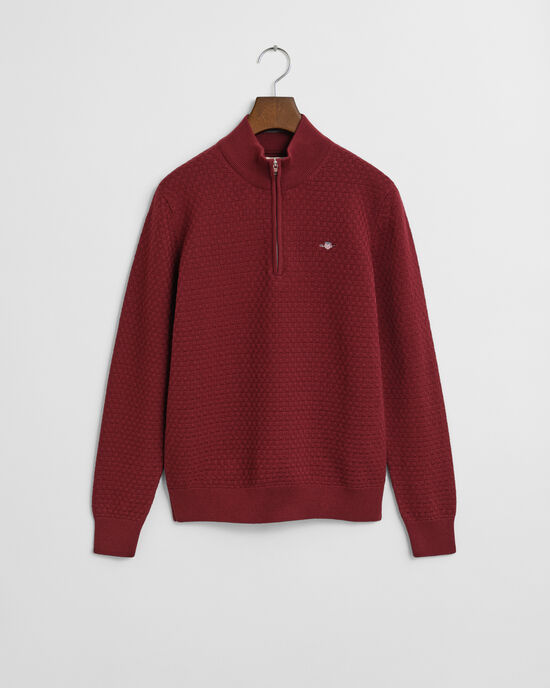 Teens tröja med half-zip och mikrostruktur