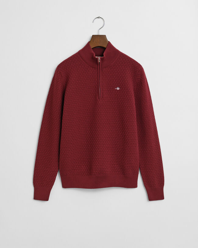 Teens tröja med half-zip och mikrostruktur