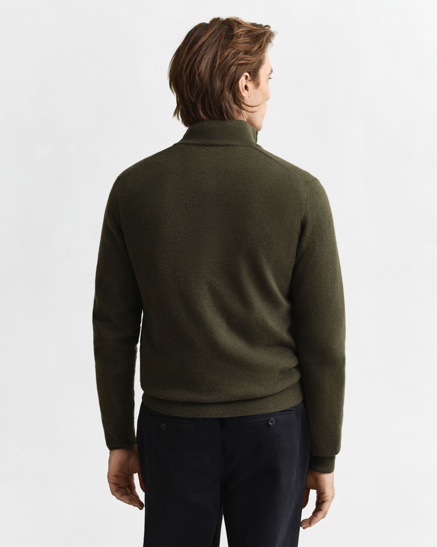 Tröja i superfin lammull med half-zip