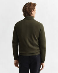 Tröja i superfin lammull med half-zip