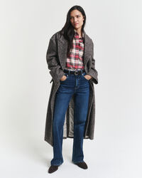 Oversized klassisk rutig oxfordskjorta