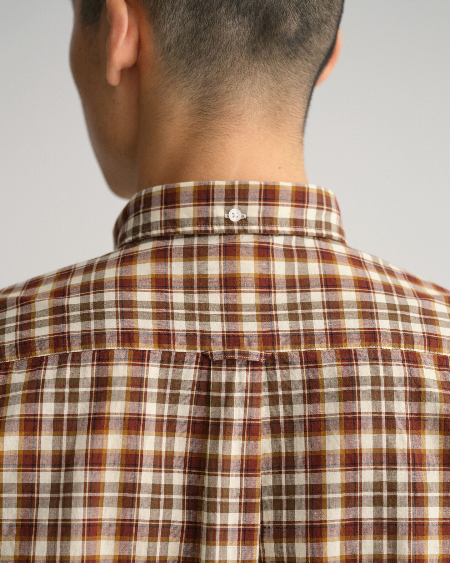 Regular fit skotskrutig poplinskjorta