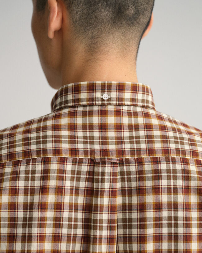 Regular fit skotskrutig poplinskjorta