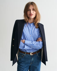 Regular fit klassisk randig poplinskjorta